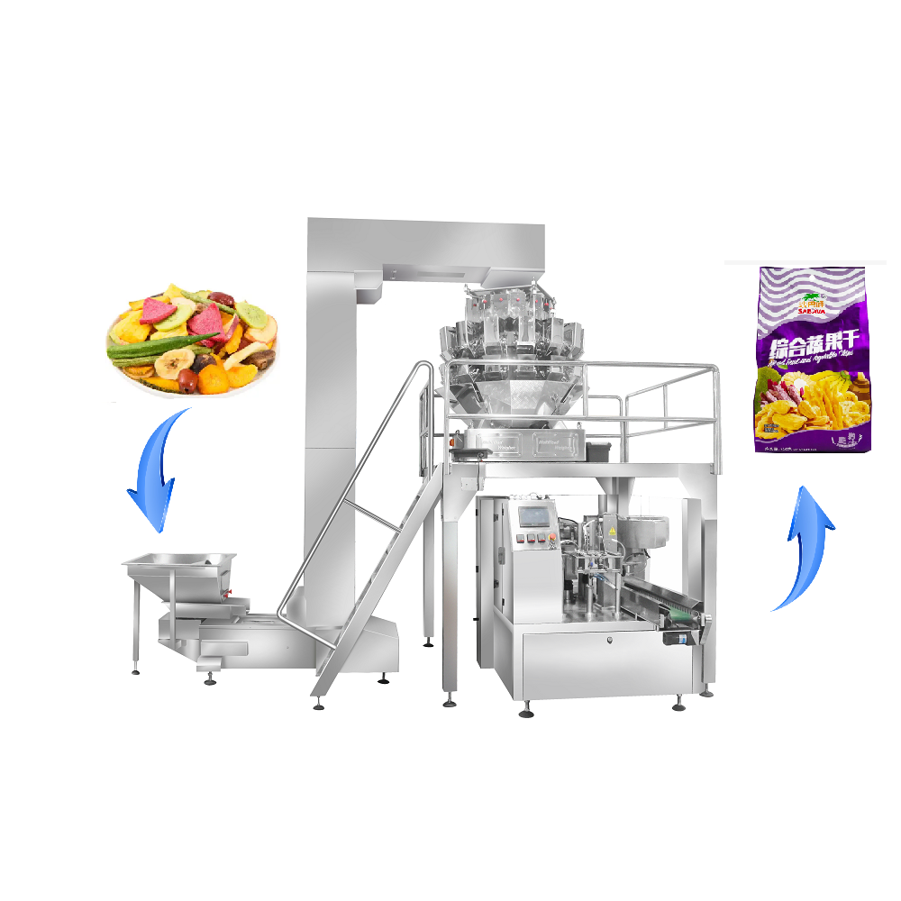 Multiheadweger Granulaire zakverpakkingsmachine voor gedroogd fruit 